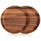 2 Pcs 10 Inch Acacia Wood Dinner Plates Set for Eating Wooden Round Charcuterie Boards Kitchen Serving Platters for Food Dishes Cheese Tray Dessert Salad Plate Wood Charger Plates Decorative Trays